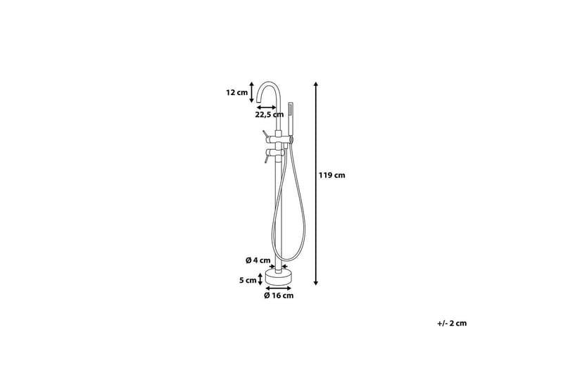 Tugela badekar-mixer 22,5 cm - Sort - Hus & renovering - Køkken & bad - Badeværelse - Blandingsbatterier & vandhaner - Badekars blandingsbatteri