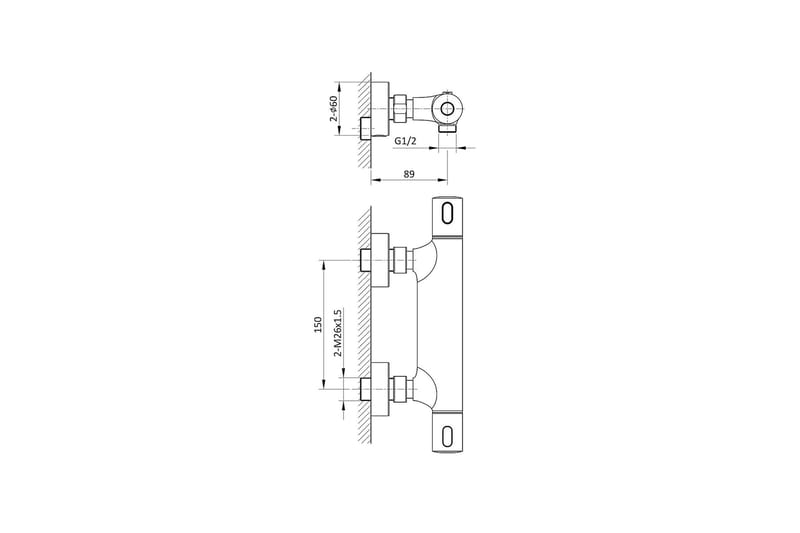 Brusa Brusearmatur - Messing - Hus & renovering - Køkken & bad - Badeværelse - Blandingsbatterier & vandhaner - Brusebatteri