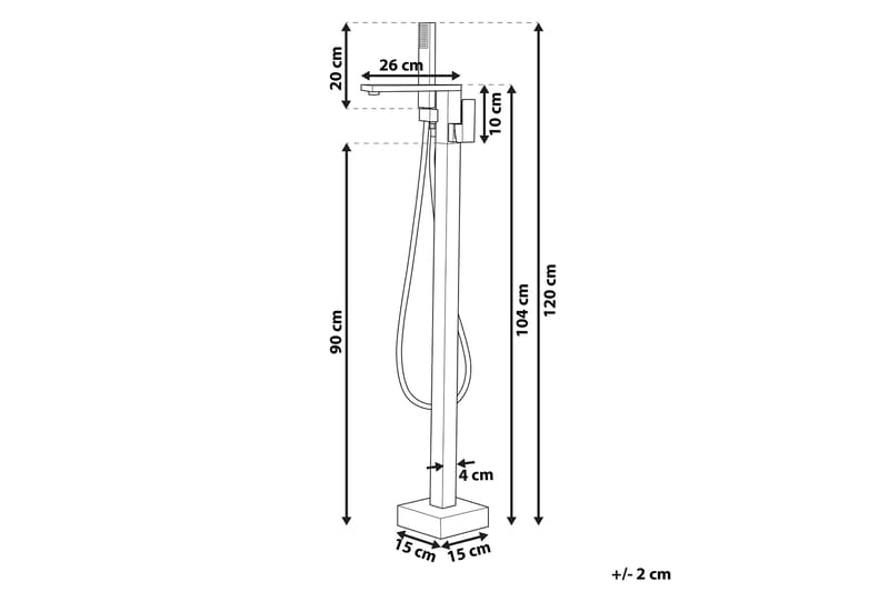 Dellana Badekarsarmatur Fritstående - Guld - Hus & renovering - Køkken & bad - Badeværelse - Blandingsbatterier & vandhaner - Gulvarmatur