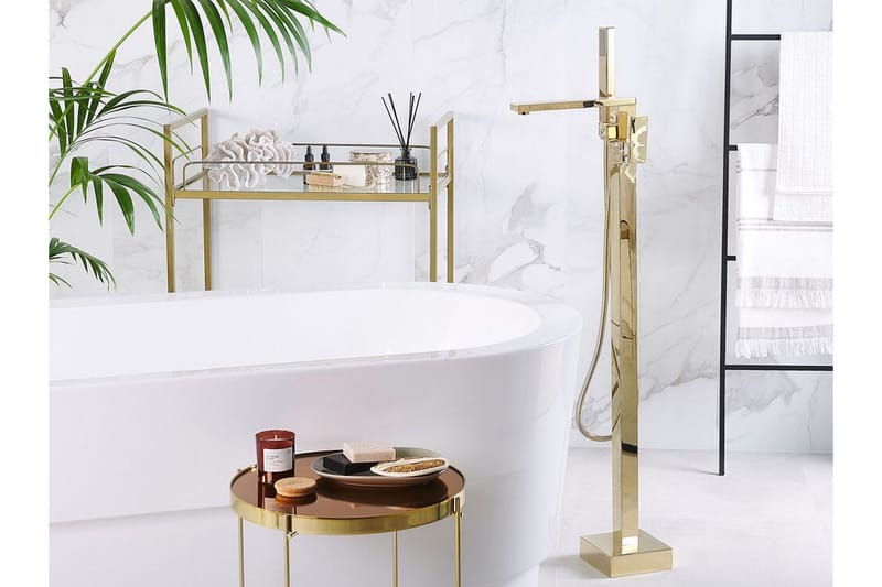 Dellana Badekarsarmatur Fritstående - Guld - Hus & renovering - Køkken & bad - Badeværelse - Blandingsbatterier & vandhaner - Gulvarmatur