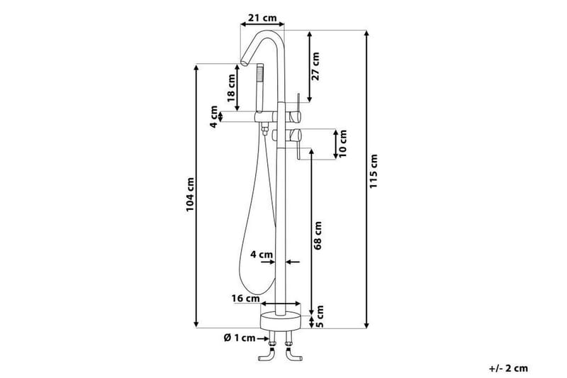 Sulaco Badekarsarmatur Fritstående - Mat Sort/Guld - Hus & renovering - Køkken & bad - Badeværelse - Blandingsbatterier & vandhaner - Gulvarmatur