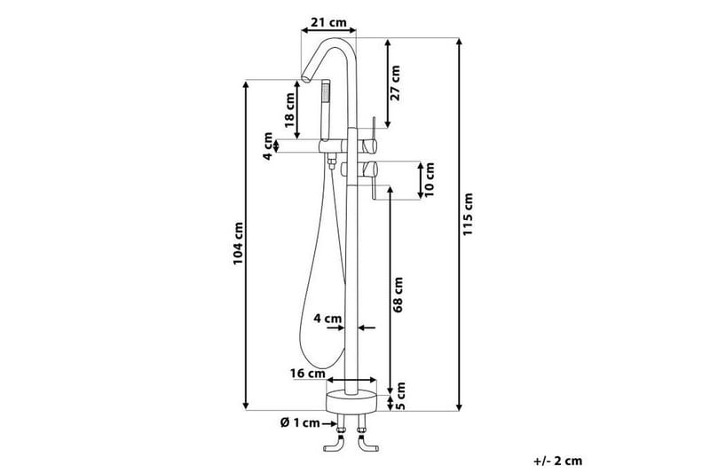 Sulaco Badekarsarmatur Fritstående - Mat Sort/Guld - Hus & renovering - Køkken & bad - Badeværelse - Blandingsbatterier & vandhaner - Gulvarmatur
