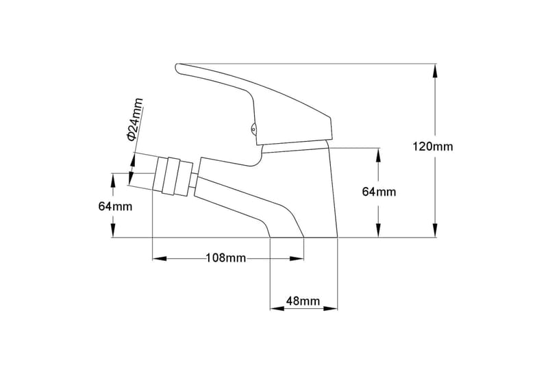 Bidethaner 2 Stk. Krom - Sølv - Hus & renovering - Køkken & bad - Badeværelse - Blandingsbatterier & vandhaner - Håndvaskarmatur