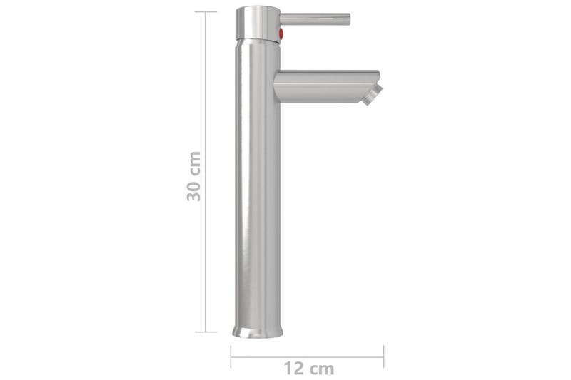 blandingsbatteri til badeværelse 12x30 cm nikkel - Hus & renovering - Køkken & bad - Badeværelse - Blandingsbatterier & vandhaner - Håndvaskarmatur