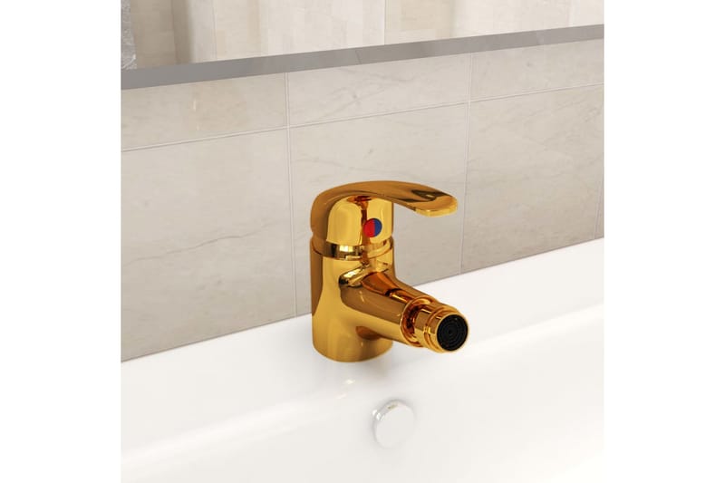 blandingsbatteri til bidet 13x12 cm gylden - Guld - Hus & renovering - Køkken & bad - Badeværelse - Blandingsbatterier & vandhaner - Håndvaskarmatur