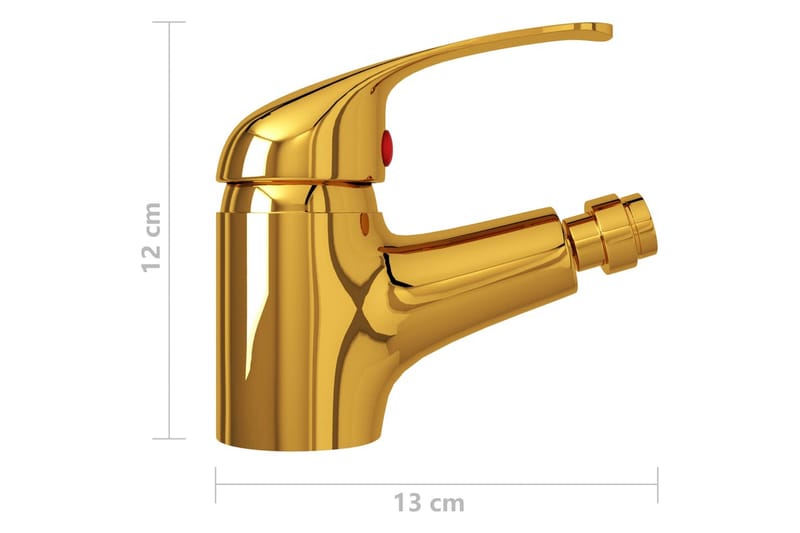 blandingsbatteri til bidet 13x12 cm gylden - Guld - Hus & renovering - Køkken & bad - Badeværelse - Blandingsbatterier & vandhaner - Håndvaskarmatur