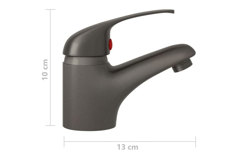 blandingsbatteri til håndvask 13x10 cm grå - Grå - Håndvaskarmatur