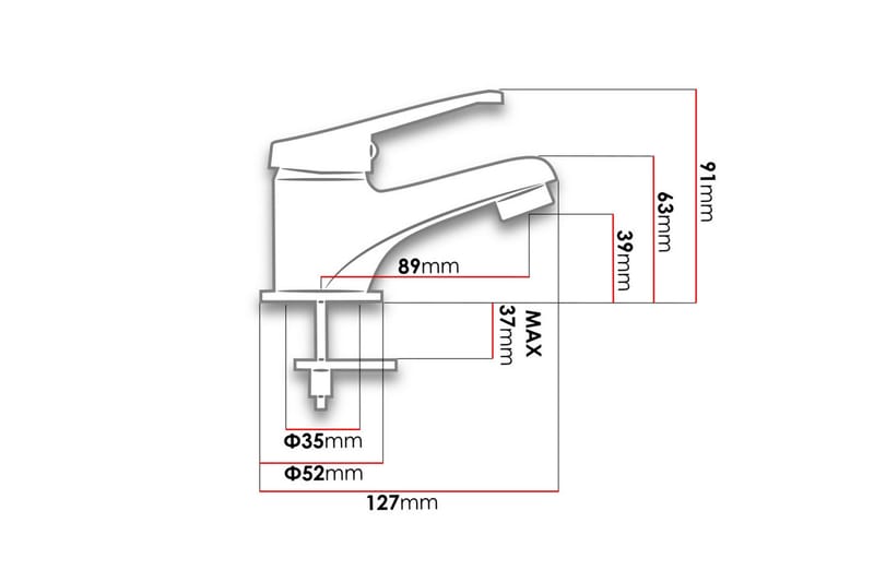 Economico blander - Grå - Hus & renovering - Køkken & bad - Badeværelse - Blandingsbatterier & vandhaner - Håndvaskarmatur
