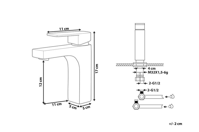 Irupu Håndvaskarmatur - Guld - Hus & renovering - Køkken & bad - Badeværelse - Blandingsbatterier & vandhaner - Håndvaskarmatur