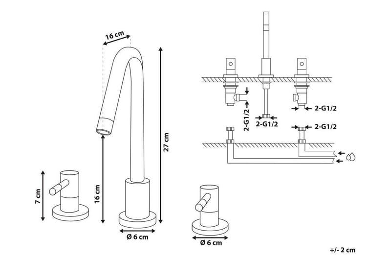 Osipi Håndvaskarmatur - Guld - Hus & renovering - Køkken & bad - Badeværelse - Blandingsbatterier & vandhaner - Håndvaskarmatur
