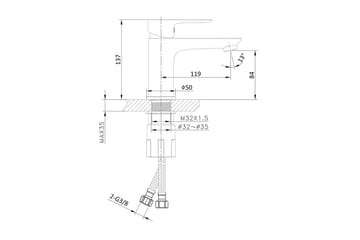 Tvättställsblandare Bathlife Mattsvart - Hus & renovering - Køkken & bad - Badeværelse - Blandingsbatterier & vandhaner - Håndvaskarmatur