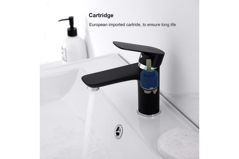 Tvättställsblandare Bathlife Mattsvart - Hus & renovering - Køkken & bad - Badeværelse - Blandingsbatterier & vandhaner - Håndvaskarmatur