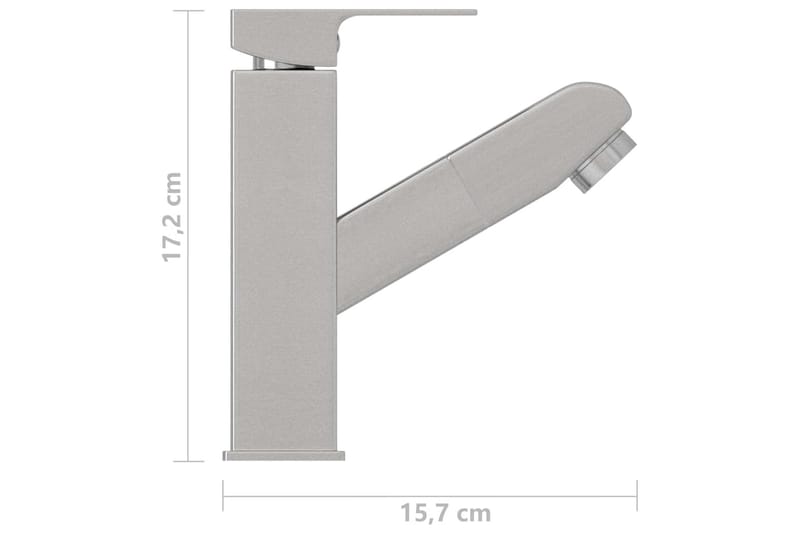vandhane m. udtræksfunktion til håndvask 157x172 mm nikkel - Håndvaskarmatur