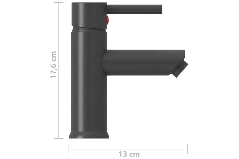 vandhane til badeværelseshåndvask 130x176 mm grå - Grå - Hus & renovering - Køkken & bad - Badeværelse - Blandingsbatterier & vandhaner - Håndvaskarmatur