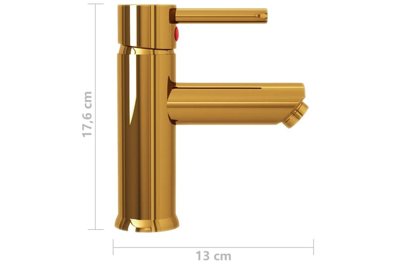 vandhane til badeværelseshåndvask 130x176 mm guldfarvet - Guld - Hus & renovering - Køkken & bad - Badeværelse - Blandingsbatterier & vandhaner - Håndvaskarmatur