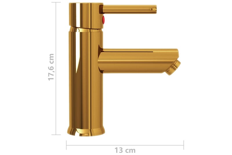 vandhane til badeværelseshåndvask 130x176 mm guldfarvet - Guld - Håndvaskarmatur
