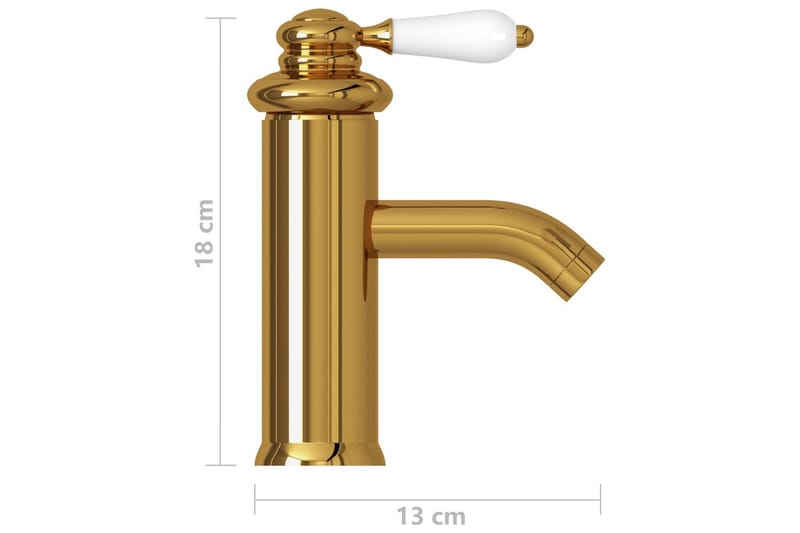 vandhane til badeværelseshåndvask 130x180 mm guldfarvet - Guld - Håndvaskarmatur