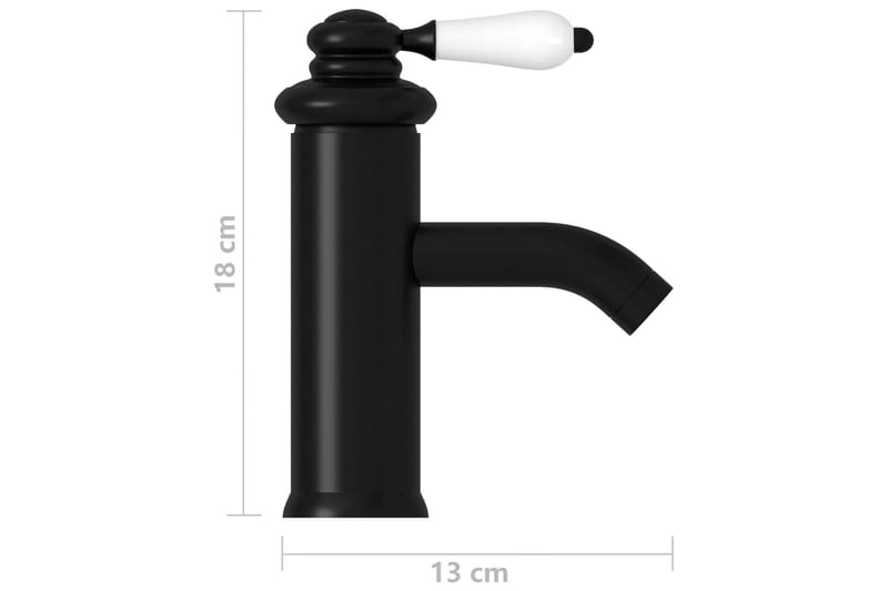 vandhane til badeværelseshåndvask 130x180 mm sort - Sort - Hus & renovering - Køkken & bad - Badeværelse - Blandingsbatterier & vandhaner - Håndvaskarmatur