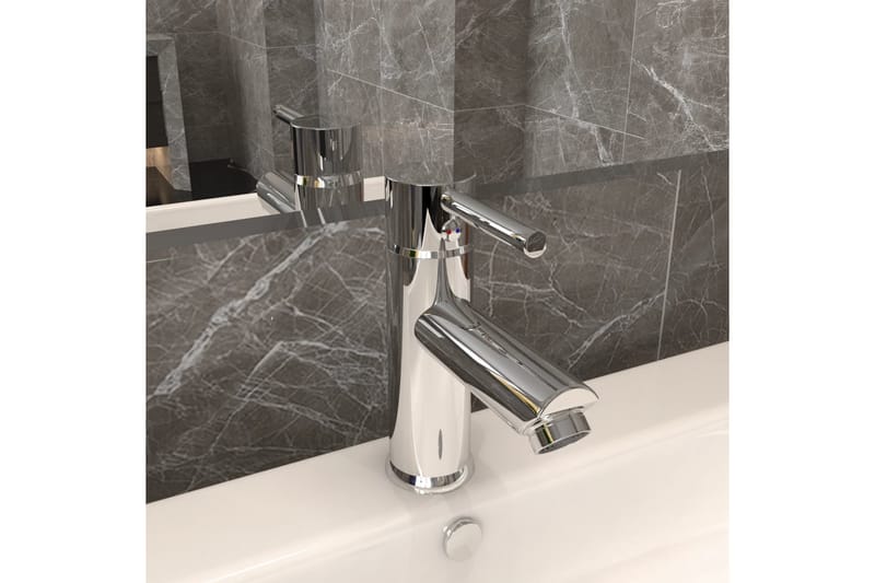 vandhane til badeværelseshåndvask 130x176 mm kromfinish - Sølv - Hus & renovering - Køkken & bad - Badeværelse - Blandingsbatterier & vandhaner - Badekars blandingsbatteri