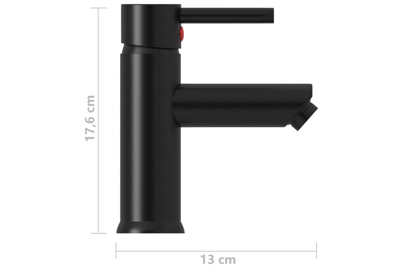vandhane til badeværelseshåndvask 130x176 mm sort - Sort - Hus & renovering - Køkken & bad - Badeværelse - Blandingsbatterier & vandhaner - Badekars blandingsbatteri