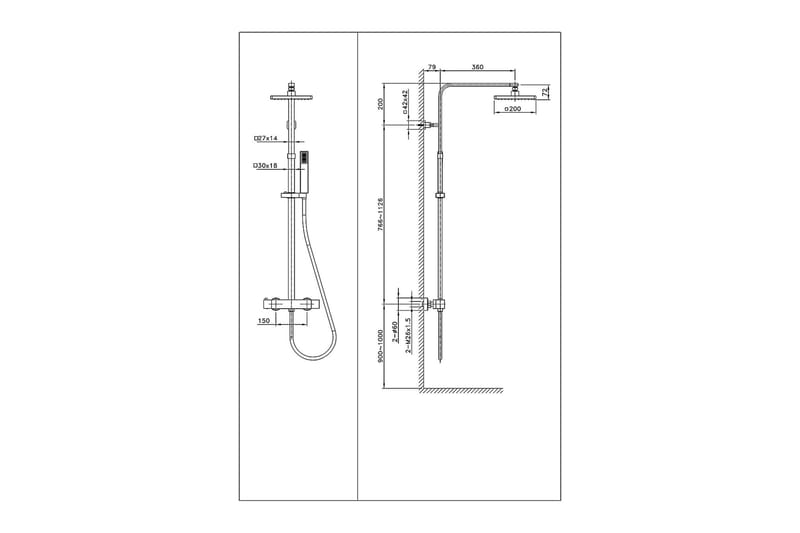 Flöda Loftbrusesæt - Messing - Hus & renovering - Køkken & bad - Badeværelse - Brusearmatur & tilbehør