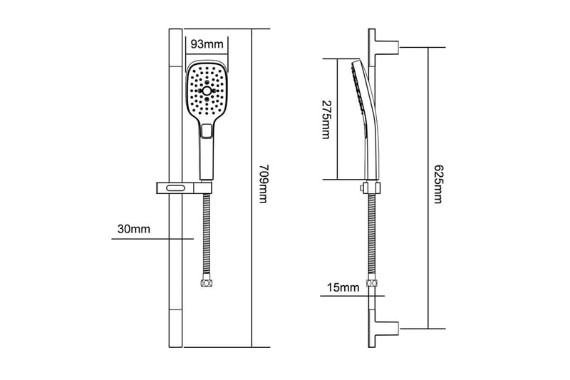 Svaningen Brusesæt 70 cm - Krom - Hus & renovering - Køkken & bad - Badeværelse - Brusearmatur & tilbehør - Brusesæt