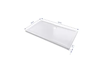 Gyttorp Brusekar 80x140 cm - Hvid - Hus & renovering - Køkken & bad - Badeværelse - Brusearmatur & tilbehør - Brusekar
