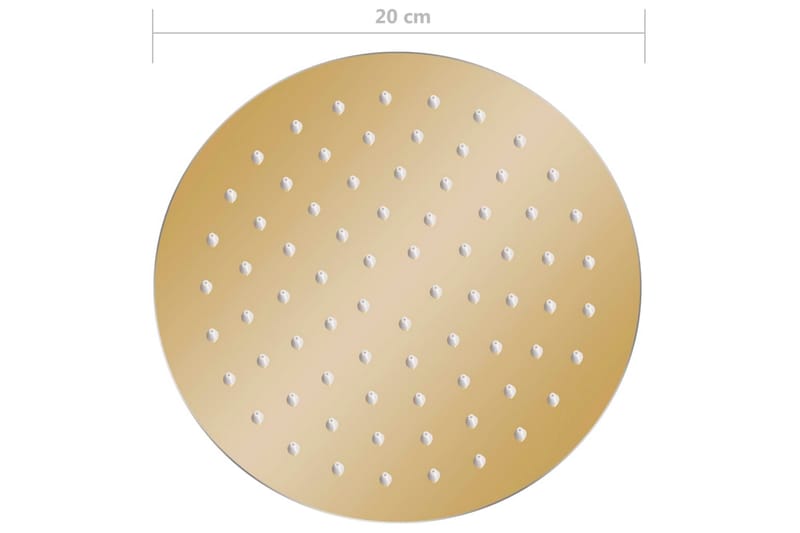 regnbrusehoved 20 cm rund rustfrit stål guldfarvet - Guld - Hus & renovering - Køkken & bad - Badeværelse - Brusearmatur & tilbehør