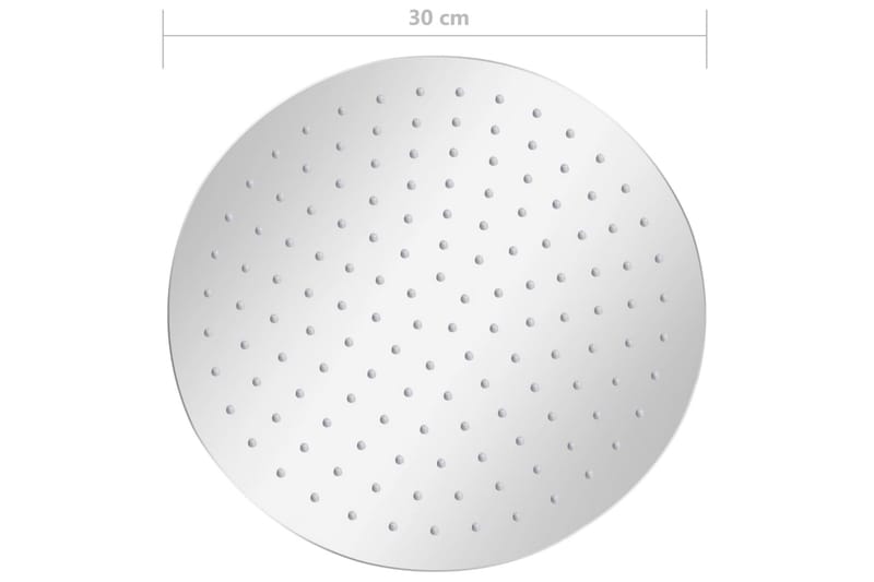 regnbrusehoved 30 cm rund rustfrit stål 304 - Sølv - Hus & renovering - Køkken & bad - Badeværelse - Brusearmatur & tilbehør