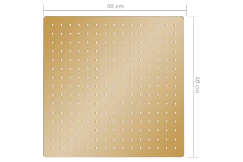 regnbrusehoved 40x40 cm firkantet rustfrit stål guldfarvet - Guld - Hus & renovering - Køkken & bad - Badeværelse - Brusearmatur & tilbehør