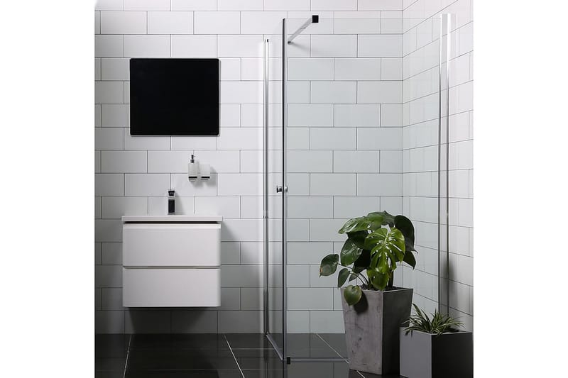 Bathlife Mångsidig Brusehjørne Lige Væg/Lige Dør 70x70 cm, Sølv