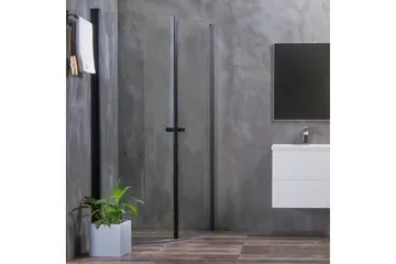 Bathlife Mångsidig Brusehjørne Rund Dør 45 ° Sort - Sort|Gennemsigtig - Hus & renovering - Køkken & bad - Badeværelse - Bruser