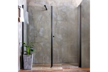 Bathlife Mangsidigt Brusehjørne Lige Væg | Lige dør sort - Sort|Gennemsigtig - Hus & renovering - Køkken & bad - Badeværelse - Bruser