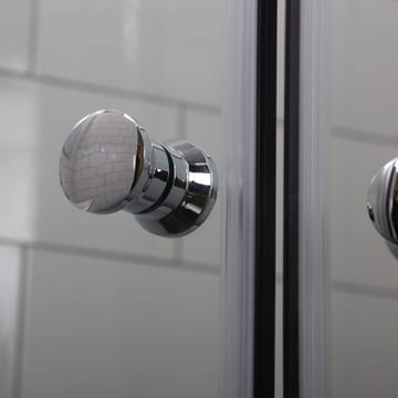 Bathlife Mångsidig Brusedør 45° Dør 70x70 cm - Sølv/Klart Glas - Hus & renovering - Køkken & bad - Badeværelse - Bruser