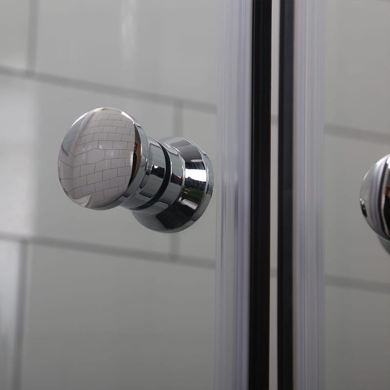Bathlife Mångsidig Brusedør 45° Dør 70x70 cm - Sølv/Klart Glas - Hus & renovering - Køkken & bad - Badeværelse - Bruser