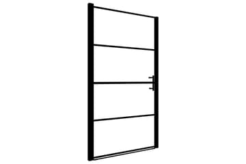 Brusedør 81x195 cm Matteret Hærdet Glas Sort - Hus & renovering - Køkken & bad - Badeværelse - Bruser