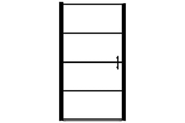 Brusedør 81x195 cm Matteret Hærdet Glas Sort - Hus & renovering - Køkken & bad - Badeværelse - Bruser