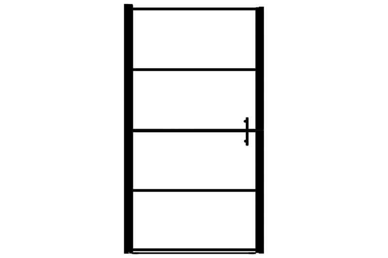 Brusedør 81x195 cm Matteret Hærdet Glas Sort - Hus & renovering - Køkken & bad - Badeværelse - Bruser