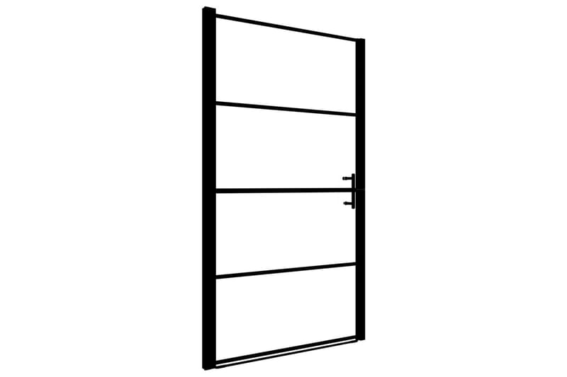 Brusedør 91x195 cm Matteret Hærdet Glas Sort - Hus & renovering - Køkken & bad - Badeværelse - Bruser