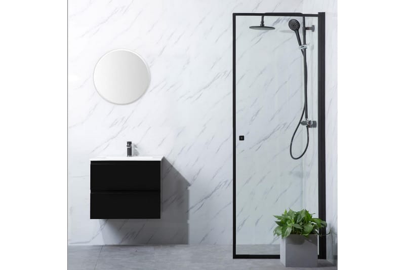 Brusedør Bathlife Profile Lige 100 dør sort - Sort - Hus & renovering - Køkken & bad - Badeværelse - Bruser