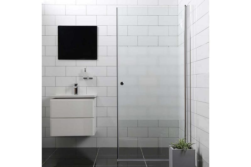 Mångsidig Brusedør Delvis Frostet Lige Dør 90cm - Sølv - Hus & renovering - Køkken & bad - Badeværelse - Bruser