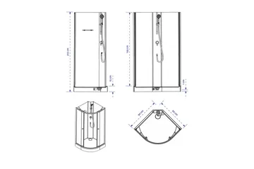 Bankestad Brusekabine 210 cm - Hvid/Grå - Hus & renovering - Køkken & bad - Badeværelse - Bruser - Brusekabiner