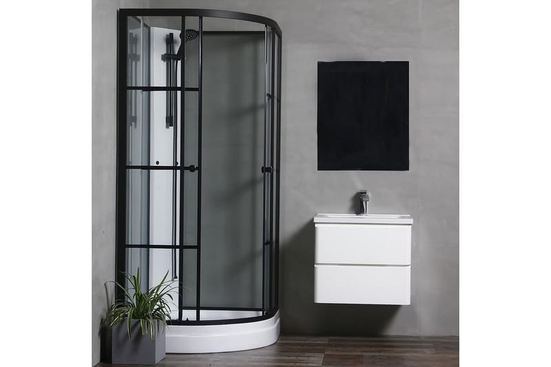 Bathlife Betrakta Brusekabine 90x90 cm - Sort/Hvid - Brusekabiner