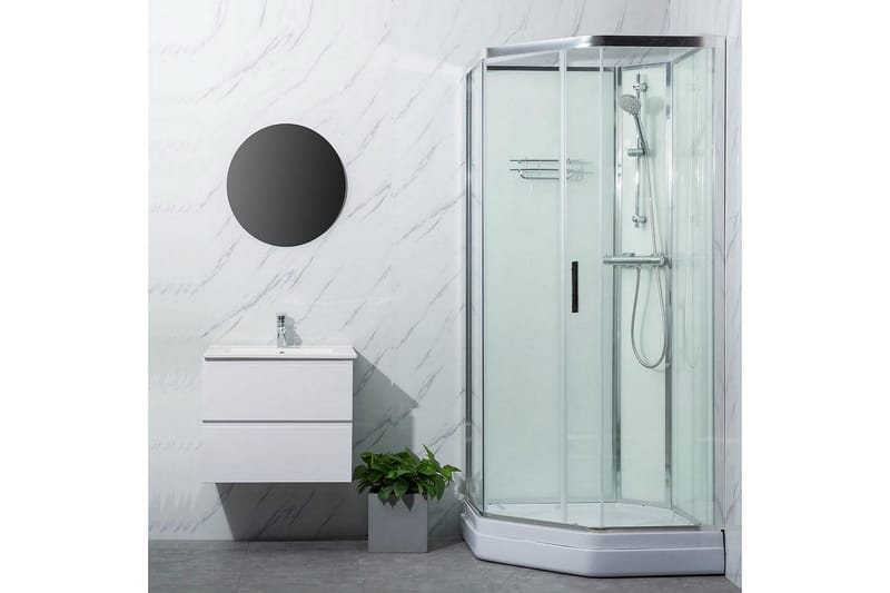 Ideal Brusekabine 90x90 cm Elegant - Hvid - Hus & renovering - Køkken & bad - Badeværelse - Bruser