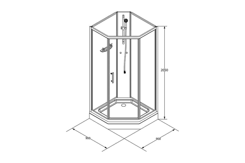 Ideal Brusekabine 90x90 cm Elegant - Hvid - Hus & renovering - Køkken & bad - Badeværelse - Bruser