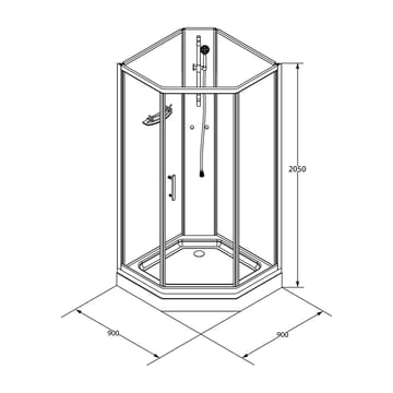 Ideal Brusekabine 90x90 cm Lige - Hus & renovering - Køkken & bad - Badeværelse - Bruser - Brusekabiner