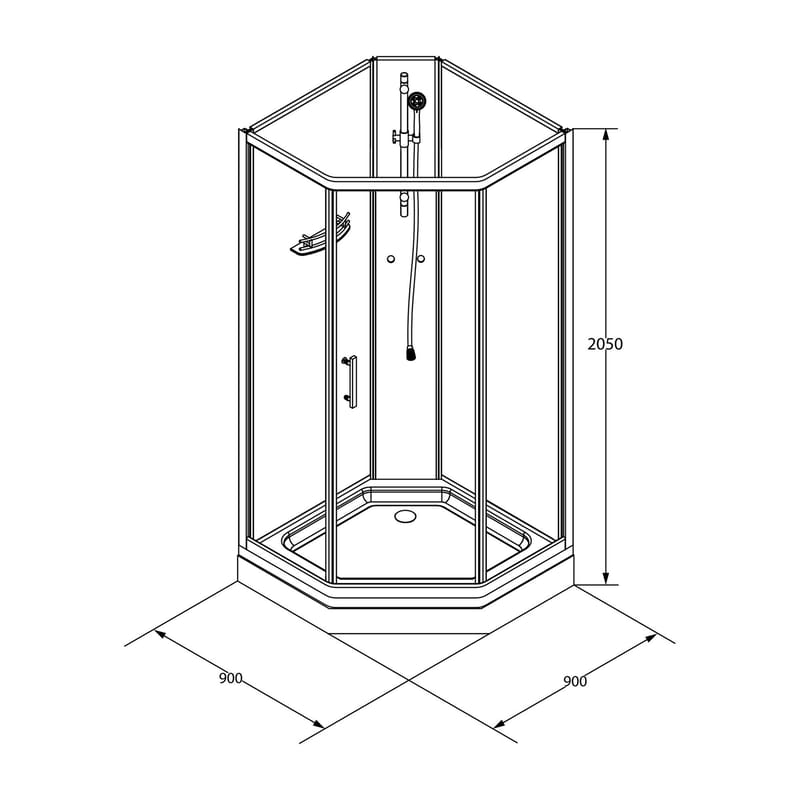 Ideal Brusekabine 90x90 cm Lige - Hus & renovering - Køkken & bad - Badeværelse - Bruser - Brusekabiner