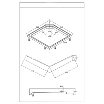Ideal Brusekabine 90x90 cm Lige - Hus & renovering - Køkken & bad - Badeværelse - Bruser - Brusekabiner