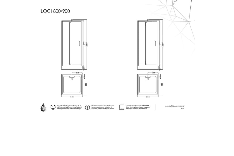Logi Brusekabine 90 cm - Hvid|Stål - Hus & renovering - Køkken & bad - Badeværelse - Bruser