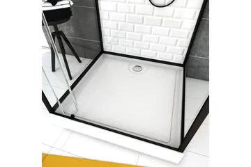 Skofftorp Brusekabine 90x90 cm - Sorthvid - Hus & renovering - Køkken & bad - Badeværelse - Bruser - Brusekabiner